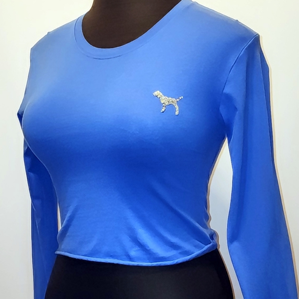 BN (S) VS Pink long sleeve med weight tee + sequins logo @back